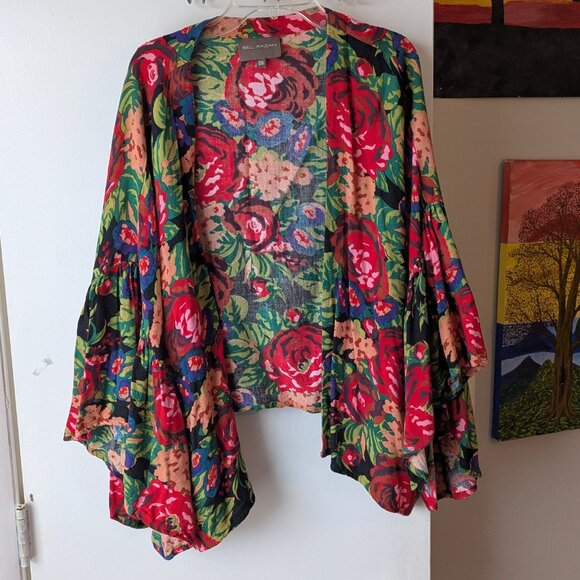 Anthropologie Bel Kazan Painterly Floral Kimono OS - Picture 2 of 11